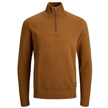 Jack & Jones JORELI Knit High Neck Zip Suter Pulver, marrón, M para Hombre