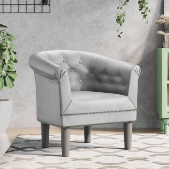 Sillón de cuero sintético vidaXL Marrón, Plateado, Blanco - Sillón cómodo para dormitorio y sala de estar, silla relax sofá