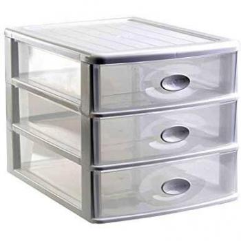 PLASTIC FORTE, Cajonera sobremesa, Blanco, 3 Cajones