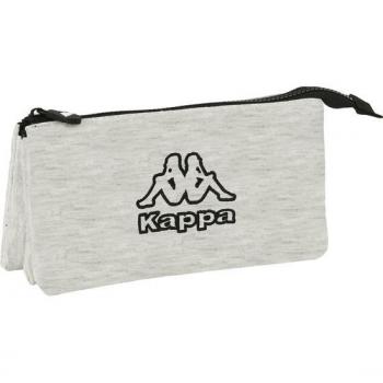 Estuche Portatodo Triple Kappa 'Grey Knit' Safta 22x12x3 cm Gris