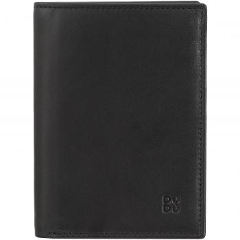Cartera mediana vertical de hombre de piel con solapa interior