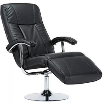 vidaXL - Sillón de piel, color negro