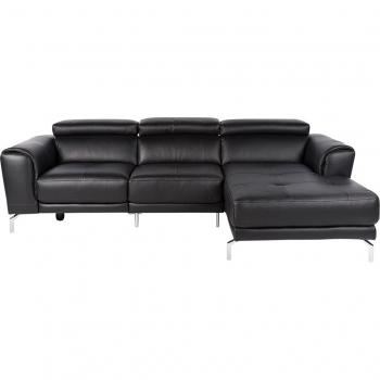 Sofá de piel de 5 plazas con chaise longue derecho y un asiento relax eléctrico Bond.