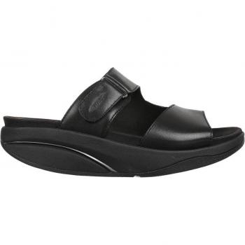 Sandalia MBT Tabia 700952 - Negro | Sandalias de plataforma de mujer con hebillas decorativas en piel color negro
