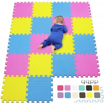 qqpp Alfombra Puzzle para Niños Bebe Infantil - Suelo de Goma EVA Suave. 18 Piezas