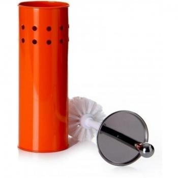 Escobillero naranja metal 10 x 10 x 39 cm .