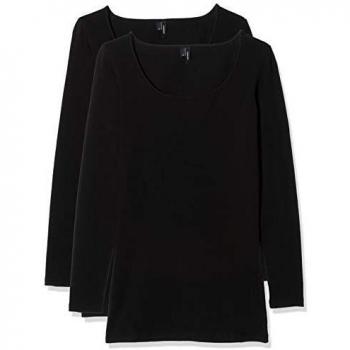 Vero Moda Vmmaxi My LS Soft Long U-Neck Ga 2 Guantes de Boxeo Camiseta de Manga Larga, Negro