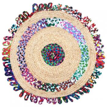 Alfombra de Entrada Signes Grimalt Marrón de Yute 60% Poliéster 20% Algodón 20% 90x90x2cm