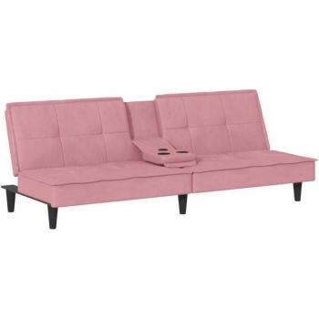 vidaXL Sofá cama de 2 plazas cuero sintético negro