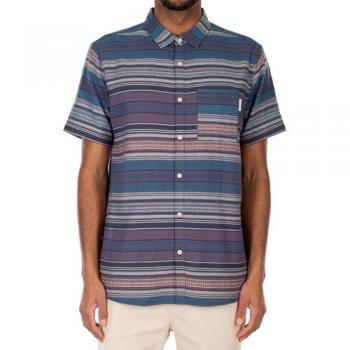 Iriedaily Santo Men's Short Sleeve Shirt - Navy Red