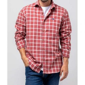 Scotta 1985 Camisa de cuadros rojos para hombre con corte regular