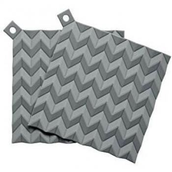 RIG TIG by Stelton Hold-ON Topflappen, 2 Stck. -Grau Agarraderas para Olla, Silicona, Negro, 0.1 x 0.1 x 0.1 cm