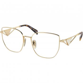 Prada Gafas de Vista para Mujer PR A54VD ZVN1O1 Metal Dorado Transparente Mariposa Ajuste Asiático 55mm