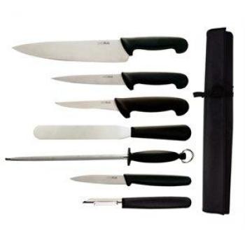 Conjunto de 7 Cuchillos para Principiantes con Cuchillo de Chef de 20cm y Bolsa - Hygiplas
