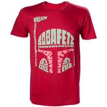 Star Wars Boba Fett Word Play Camiseta, Rosso, M para Hombre