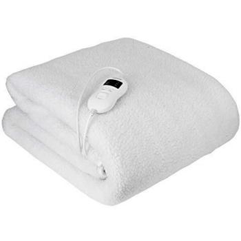 Camry CR-7422 Calienta Camas Eléctrico, 85W, 8 Niveles de Temperatura, Temporizador, Lavable, 160 x 100 cm, Protección por Sobrecalentamiento, Forro Polar, Blanco, 160 x 100