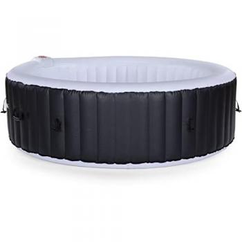 Spa Hinchable Saint Tropez de PVC - 6 Plazas - Negro/Gris Claro con 130 Jets de Masaje