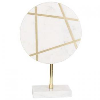 Figura Decorativa Minimalista Escultura de Mármol Blanco Rethimno