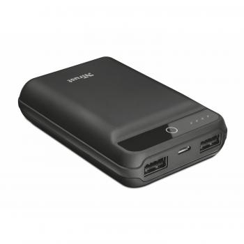 Trust Urban Forta - Powerbank DE 10.000 mAh Compacto con 2 Puertos USB, Negro