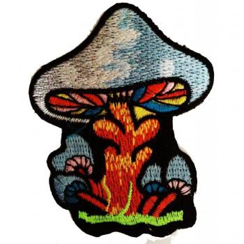 Magic Mushroom seta - Parches termoadhesivos bordados aplique para ropa, tamaño: 6 x 7,7 cm