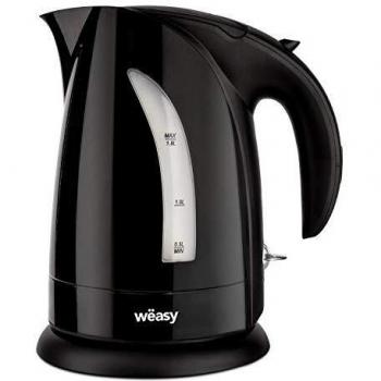 Winkel SW8n Wëasy SW8 Hervidor Eléctrico Pequeño, 2200 W, Capacidad de 1.8 litros, Nivel de Agua Visible, Apagado Automático, Indicador Luminoso, Base Giratoria 360°, Libre de BPA, Plástico, Negro