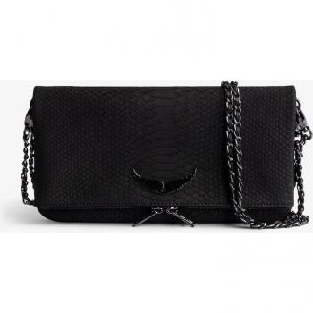 Bolso de mano multiposición Rock Soft Savage de piel negra con cremallera para mujer