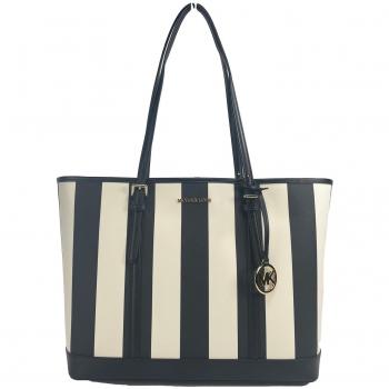 Michael Kors Jet Set Travel Large TZ Shoulder PVC Tote Bag Purse Black Multi
