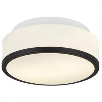 Plafón de baño Cheese Glass, acero dulce blanco negro, 2 bombillas E27, diámetro 23 cm, opalvit vidrio, IP44