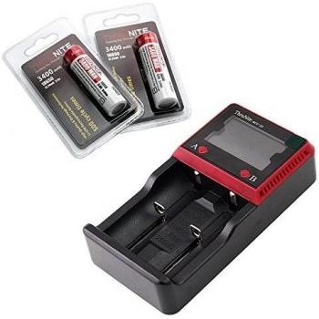 ThruNite Deal del paquete: ThruNite MCC Cargador Universal + ThruNite 3400 mAh 18650 Baterías de litio