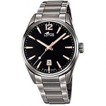 Reloj Lotus Chrono para Hombre 18684/2 con Esfera Negra y Caja de Acero Inoxidable 316L Gris