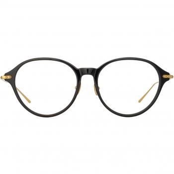Linda Farrow PEARCE LF76A Asian Fit C1 Men's Eyeglasses Black Size 58 - Frame Only with Blue Light Block Available