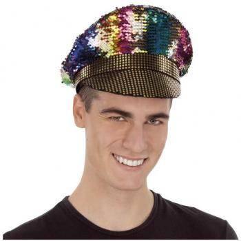My Other Me Gorra de Policía Arcoíris con lentejuelas