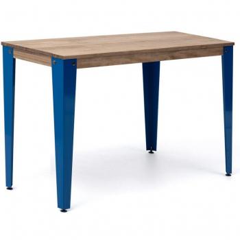 Consola Lunds 110x39x75cm Azul en Madera Maciza de Pino con Acabado Vintage Estilo Industrial