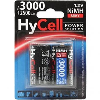 HYCELL 5035302 - Baby C, tipo 3000mAh pila altamente capacitiva profesional/multiuso, foto digital, 2 unidades