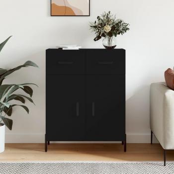 Aparador negro de madera multicapa y madera de ingeniería 69,5x34x90 cm