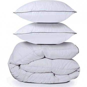 Edredón de pluma de oca antiácaros 240x260 cm 500 gr + 2 almohadas AELA
