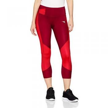 Diadora Sport 102173959 Long 6/8 Mallas, Mujer, Rosso Flame/Viola Anemone, XS