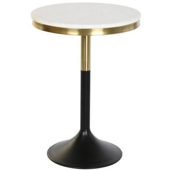 Mesa auxiliar DKD Home Decor Negro Dorado Metal Blanco Mármol 40,5 x 40,5 x 57,5 cm