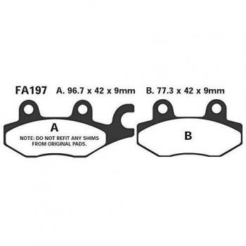 Pastillas de freno EBC SFAC197 para scooter Kymco y Suzuki, mezcla de carbono