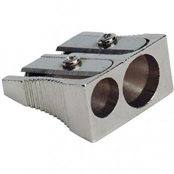 Sacapuntas Q-connect de metal 2 usos cuña KF02290