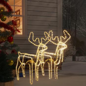 VidaXL Figuras Renos Navidad con Cabezas Móviles Adornos Blanco Cálido 76 x 42 x 87 cm - Cantidad: 1, 2 o 3 unidades