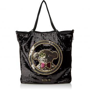 Tous Shopping Jodie Medallion Christmas de Nylon, Shopper para Mujer, Negro