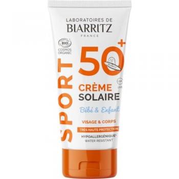 Crema Solar Niños SPF50+ Sport 50ml - Laboratoires de Biarritz, protección alta, resistente al agua, adecuada para pieles sensibles, formulación biodegradable