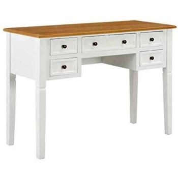 vidaXL Writing Desk White 109.5x45x77.5 cm Wood