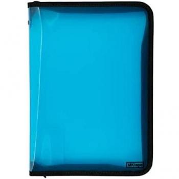Carpeta de Plástico con Cremallera MKtape - Tamaño Folio - Color Azul