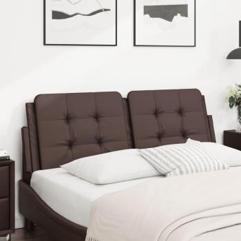 Cabecero acolchado de cama en cuero sintético marrón de 140 cm vidaXL