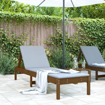Tumbona de madera maciza de pino 199,5x60x74 cm