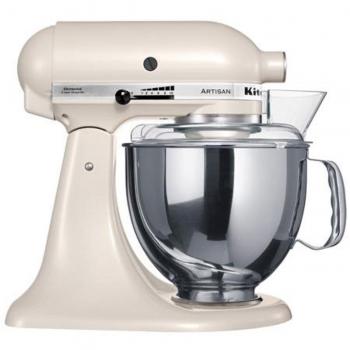 KitchenAid 5KSM150PSELT - Robot de cocina, motor de 300 vatios, capacidad de 5 l, 10 velocidades, 61 dB, color beige