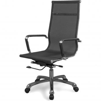 duehome Silla Giratoria de Oficina, Sillón para Despacho o Estudio, Modelo Bolonia, Acabado en Color Negro, Medidas: 58 cm