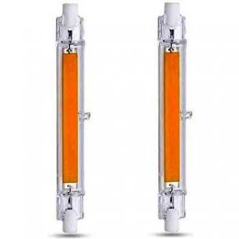 Bombilla R7S LED 118mm Blanco Frio 6000K, No Regulable, 10W para Sustitución de Halógeno de 100W, AC 230V, 360 Grados Luz, LED R7S COB 118mm para Lámpara de Pared en el Baño, Plafones, pack de 2